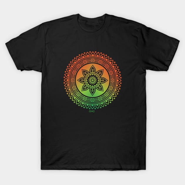 Sacred Geometry Rasta Color Gradient T-Shirt by Odd Hourz Creative